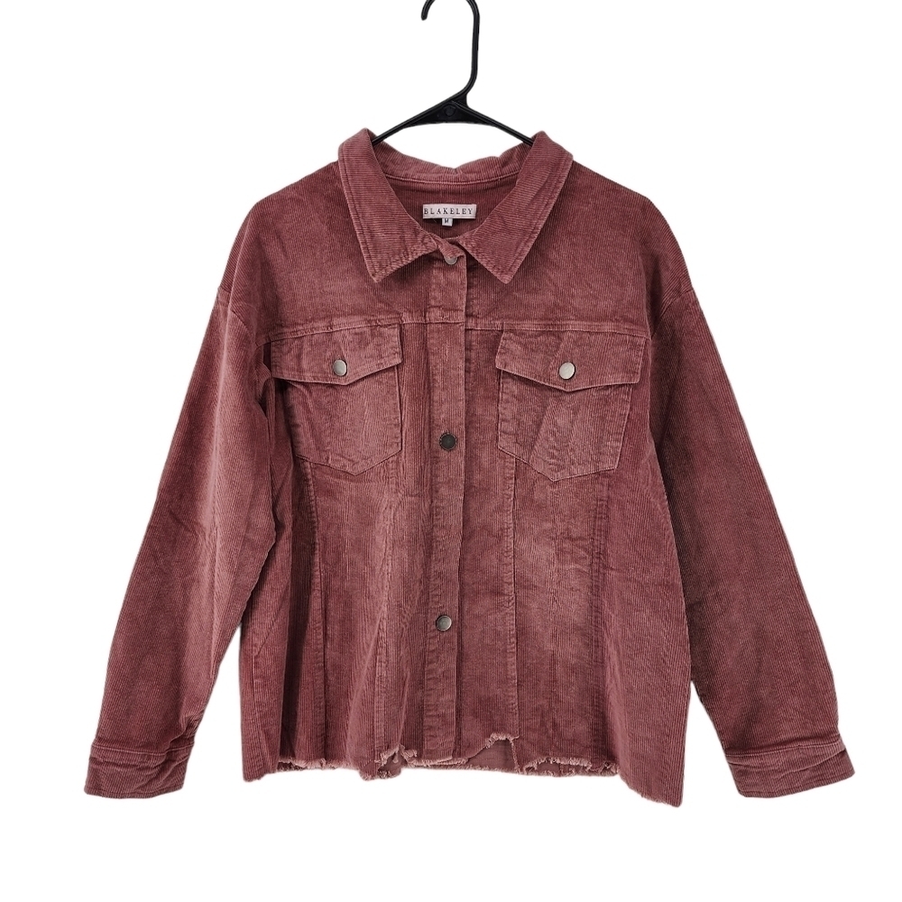 Blakely Women's Colbie Corduroy Frayed Hem Shaket - M - Picture 2 of 7